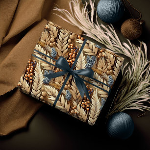 Earth Tones Christmas Merry Pattern#21 ID1009 Wrapping Paper