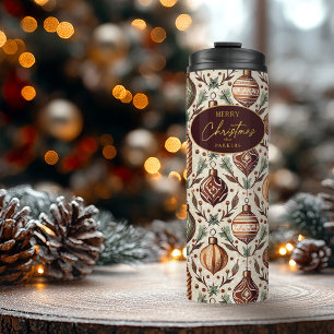 Earth Tones Christmas Pattern#12 ID1009 Thermal Tumbler
