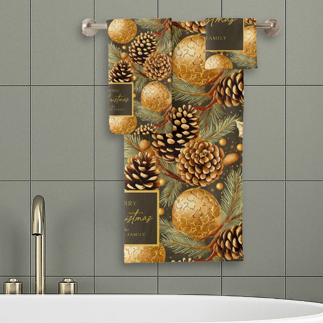 Earth Tones Christmas Pattern#29 ID1009 Bath Towel Set (Creator Uploaded)