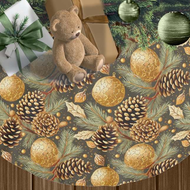 Earth Tones Christmas Pattern#29 ID1009 Brushed Polyester Tree Skirt (Creator Uploaded)