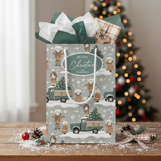 Earth Tones Christmas Pattern#2 ID1009 Medium Gift Bag (Creator Uploaded)