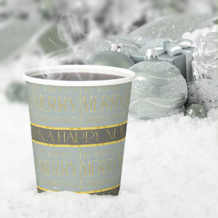 Earth Tones Christmas Pattern#35b ID1009 Paper Cups