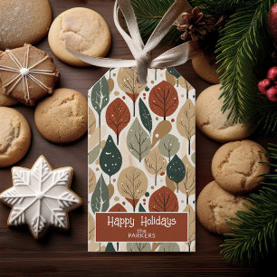 Earth Tones Christmas Pattern#5 ID1009 Gift Tags