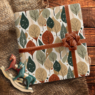 Earth Tones Christmas Pattern#5 ID1009 Wrapping Paper