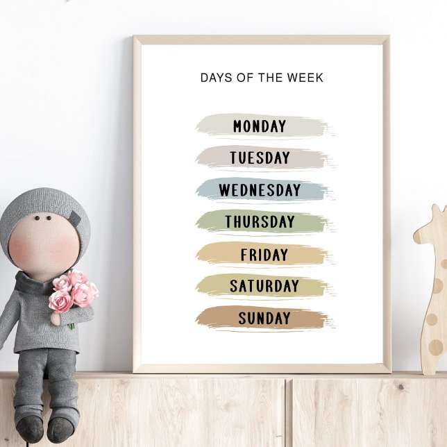 Earth Tones Days of the Week Chart (Creator Uploaded)