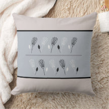 Earth Tones Floral and Leaves Pattern Throw Pillow