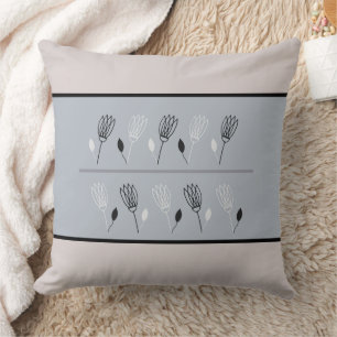 Earth Tones Floral and Leaves Pattern Throw Pillow