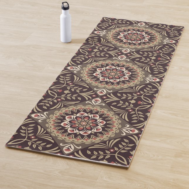Earth Tones Floral Mandala Yoga Mat (In Situ)