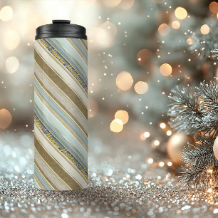 Earth Tones Gold Christmas Pattern#28 ID1009 Thermal Tumbler