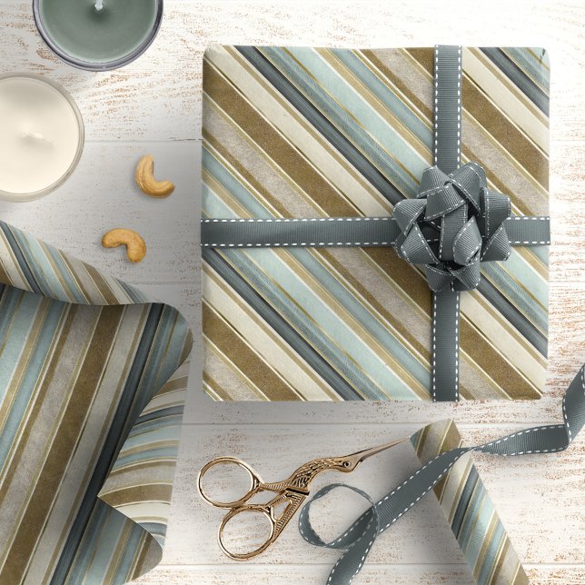 Earth Tones Gold Christmas Pattern#28 ID1009 Wrapping Paper (Creator Uploaded)