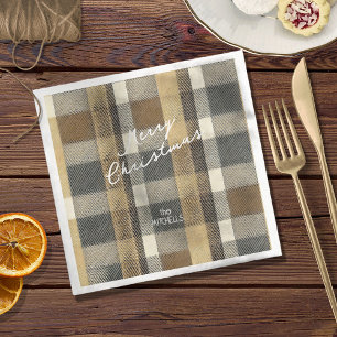 Earth Tones Gold Christmas Pattern#7 ID1009 Napkin