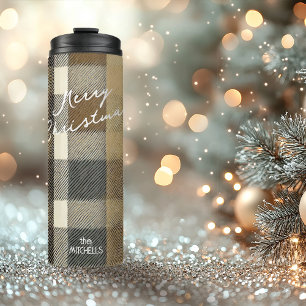 Earth Tones Gold Christmas Pattern#7 ID1009 Thermal Tumbler