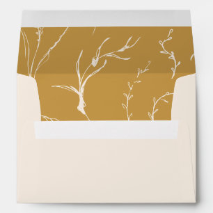 Earth Tones gold organic hand drawn floral Envelope