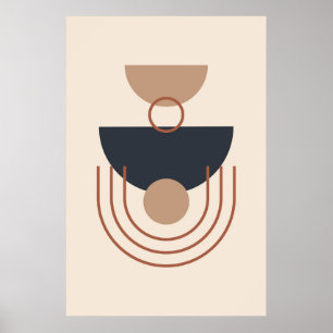 Earth Tones Modern Geometric Art Poster