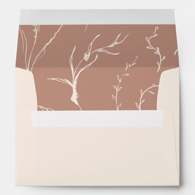 Earth Tones organic hand drawn floral Envelope (Back (Bottom))