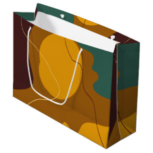 Earth tones organic shapes abstract background large gift bag