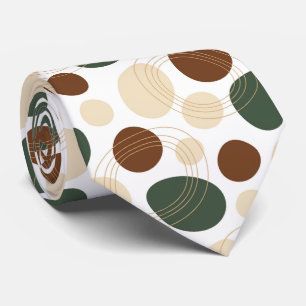 Earth tones organic shapes pattern tie