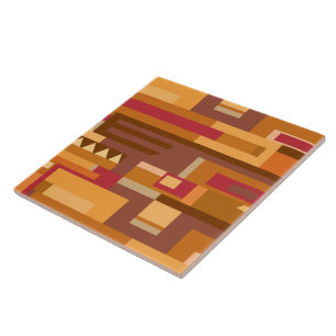 Earth tones red brown pattern  tile