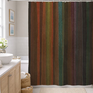 Earth Tones Stripe Shower Curtain