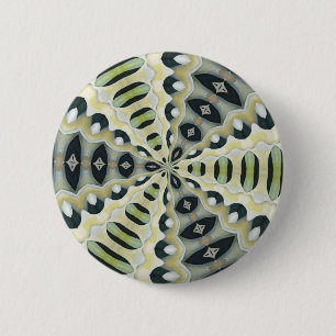 Earth Tones Symmetrical Kaleidoscope 6 Cm Round Badge