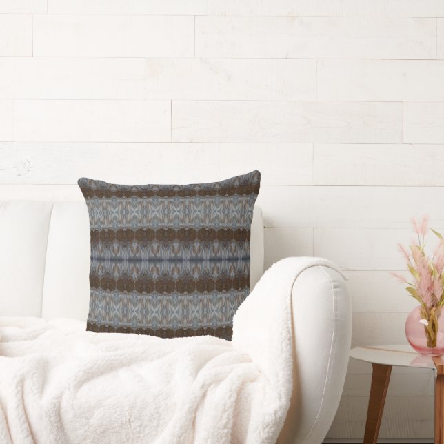 Earth Tones With Browns And Greys Throw Pillow (Couch)