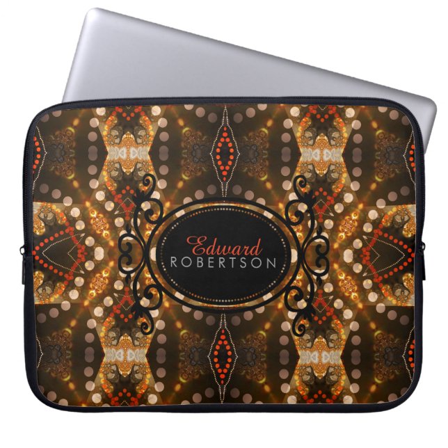 eARTh Tribal Batik Custom Name Laptop Sleeve (Front)