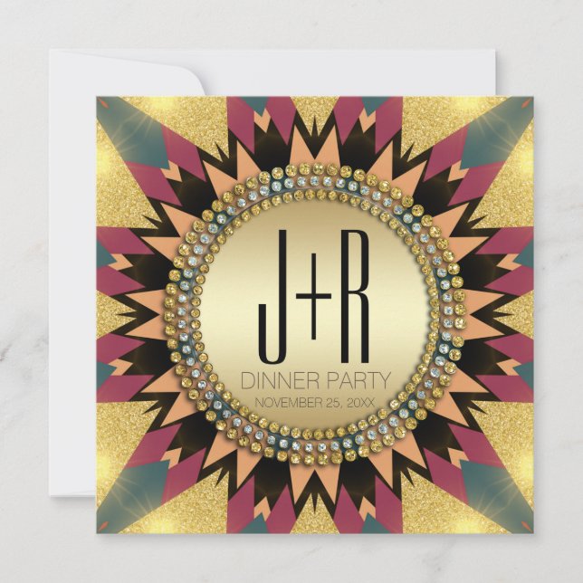 Earth Tribe Glitter Sunshine Party Invitation (Front)