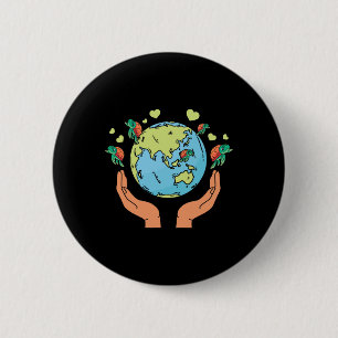Earth Turtle Hearts Environment Earth Day Sea Turt 6 Cm Round Badge