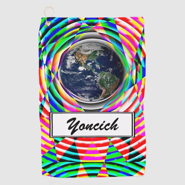 Earth Vibes by Kenneth Yoncich Golf Towel (Front)