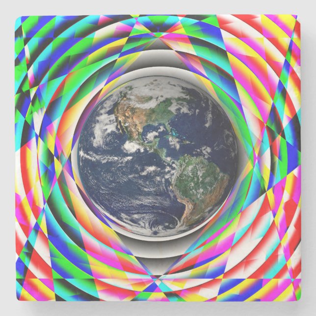 Earth Vibes by Kenneth Yoncich Stone Coaster (Front)