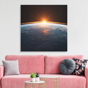 Earth View From Space Blue Planet Astronaut Canvas Print