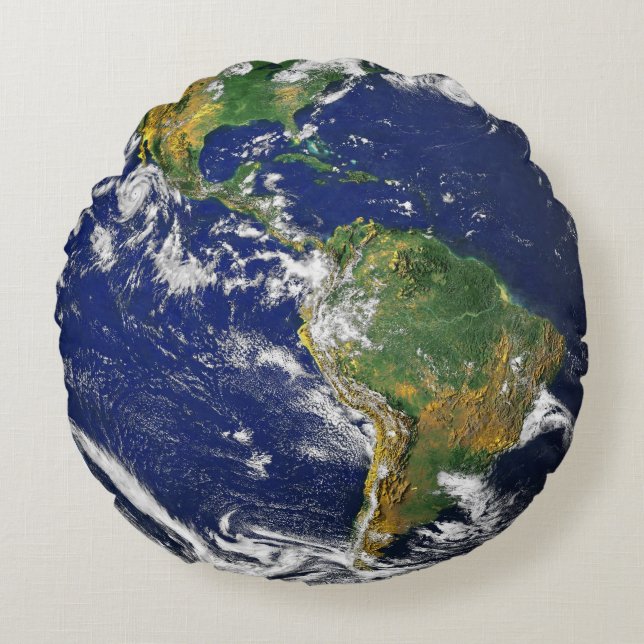 earth view from space round cushion (Front)