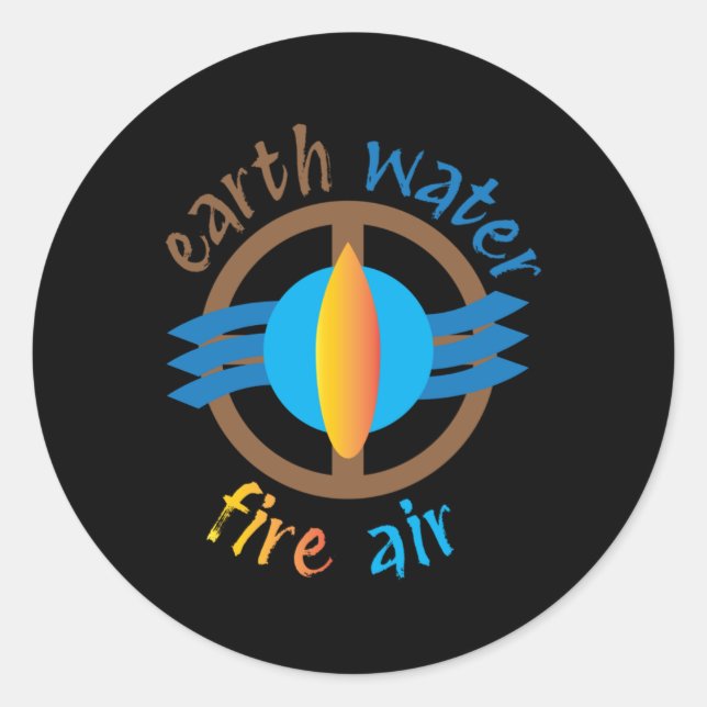 Earth Water Fire Air Sticker  (Front)