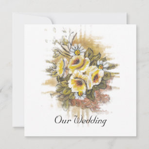 Earth watercolor CORNUCOPIA wedding invitation