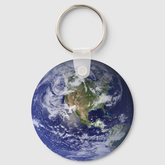Earth Western Hemisphere keychain (Front)