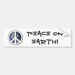 Earth White Peace Sign7 Bumper Sticker