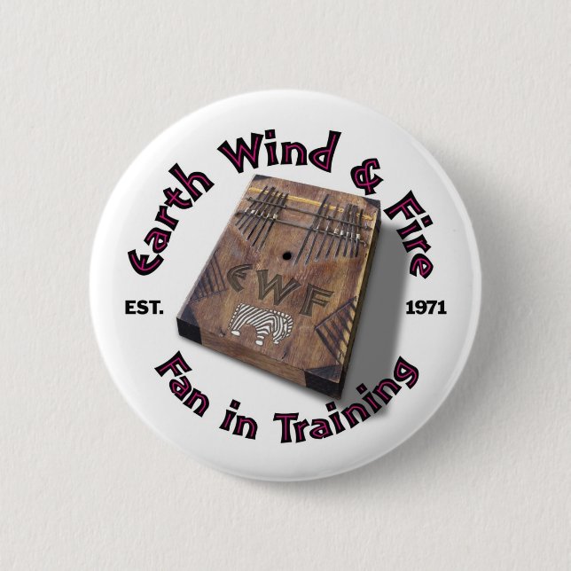 Earth Wind and Fire Fan in Training Round Button (Front)