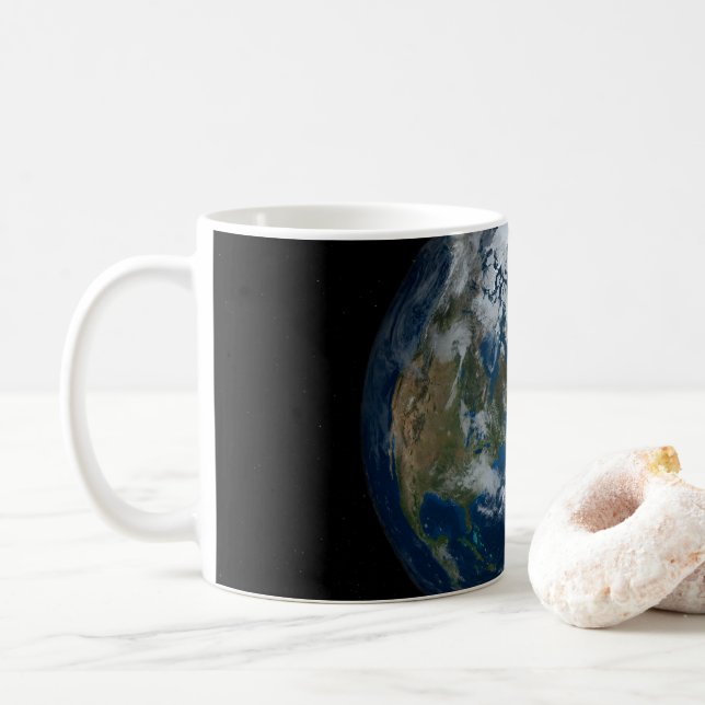Earth With Clouds And Sea Ice 2 Coffee Mug (With Donut)