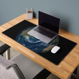 Earth With Clouds And Sea Ice 2 Desk Mat