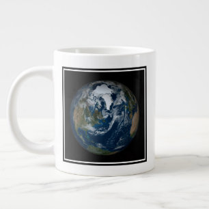 Earth With Clouds And Sea Ice 2 Large Coffee Mug