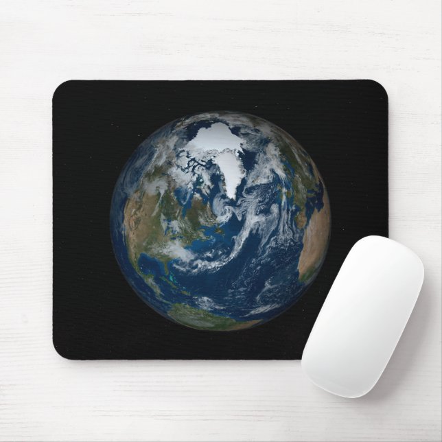 Earth With Clouds And Sea Ice 2 Mouse Mat (With Mouse)