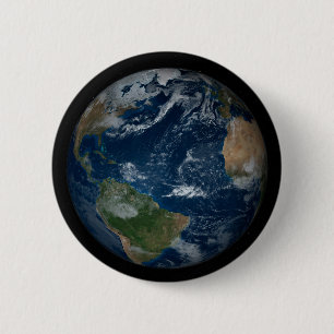 Earth With Clouds And Sea Ice 6 Cm Round Badge