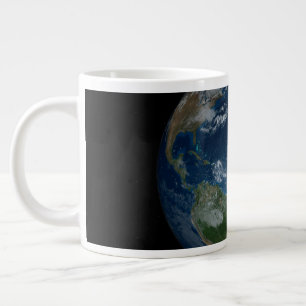 Earth With Clouds And Sea Ice Large Coffee Mug