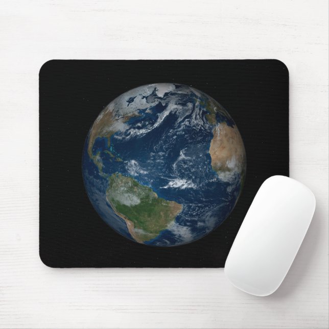 Earth With Clouds And Sea Ice Mouse Mat (With Mouse)