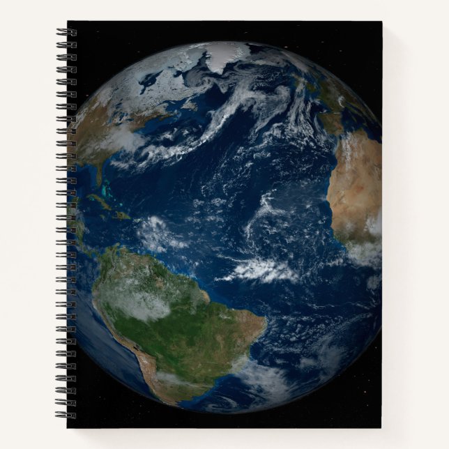 Earth With Clouds And Sea Ice Notebook (Front)