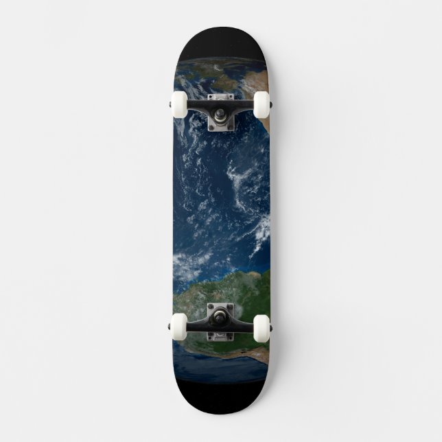 Earth With Clouds And Sea Ice Skateboard (Front)