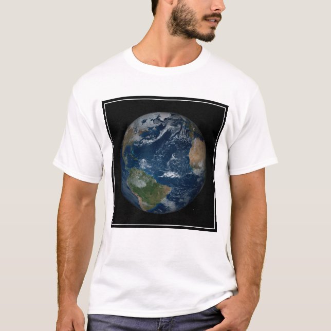 Earth With Clouds And Sea Ice T-Shirt (Front)