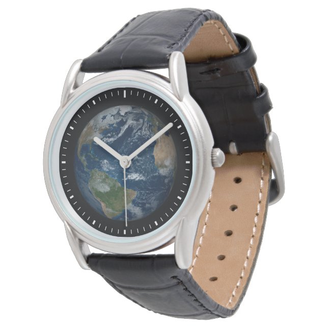 Earth With Clouds And Sea Ice Watch (Angled)