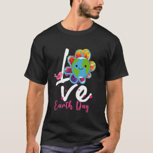 Earth With Floral Happy Earth Day T-Shirt