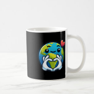 Earth With Heart Hands Love Earth Day  Coffee Mug